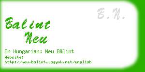 balint neu business card