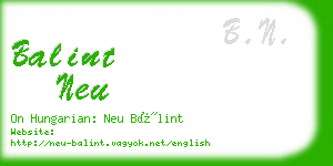 balint neu business card